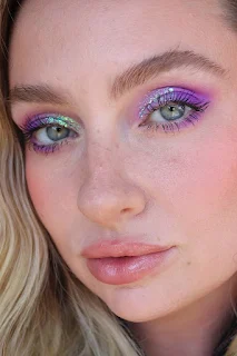 Lexi Howard and Ombre Galaxy Backdrop makeup look from euphoria