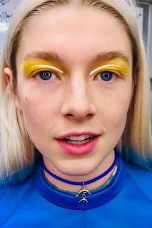 Jules Vaughn and Mellow Yellow eyeshadow makeup look from euphoria